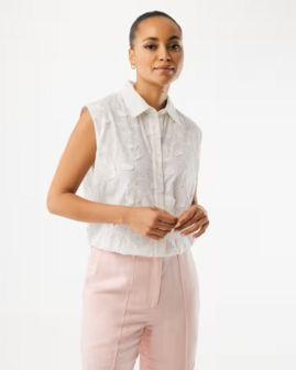 Mexx 3D flower blouse I White