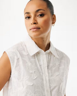 Mexx 3D flower blouse I White