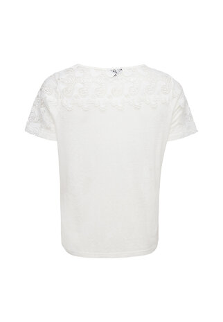 Mexx Lace insert t-shirt Off White