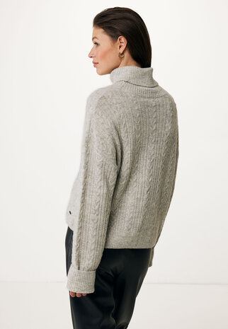 Mexx Cable knit pullover with roll