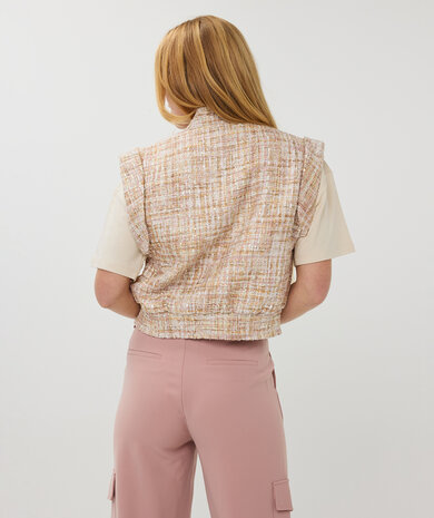 ESQUALO gilet tweed sand