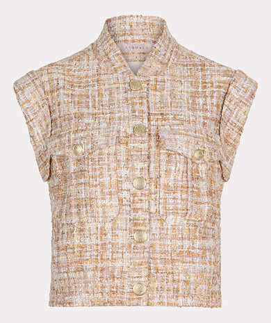 ESQUALO gilet tweed sand