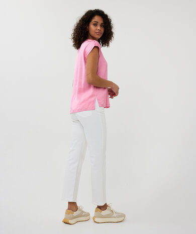 ESQUALO Blouse R-neck satin look Rose
