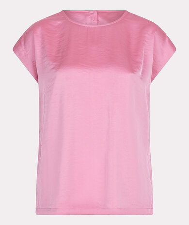 ESQUALO Blouse R-neck satin look Rose