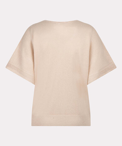 ESQUALO Sweater batwing pointelle lurex Ivory