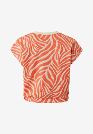 Mexx Top Jacquard Jersey met Zebraprint Oranje