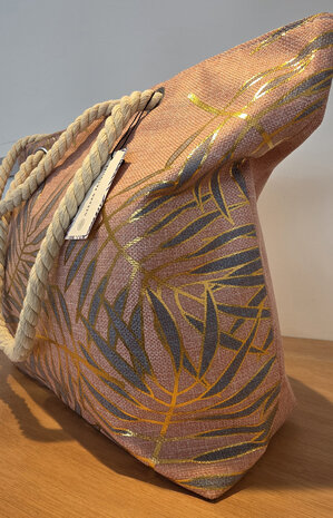 Strandtas oud roos met goud