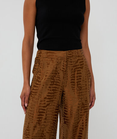 Esqualo Trousers animal jacquard - Olive