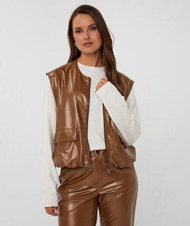 ESQUALO Bodywarmer Metallic PU - Bronze Metalli