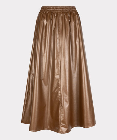 ESQUALO Skirt long Metallic PU - Bronze Metalli