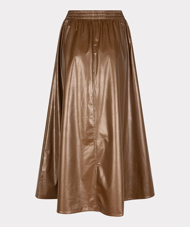 ESQUALO Skirt long Metallic PU - Bronze Metalli