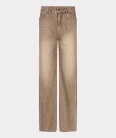 Esqualo Trousers wide leg garment dye - Light Caramel