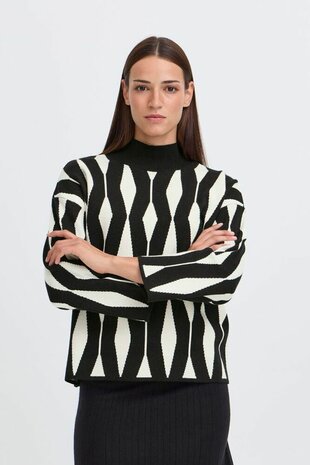 B-Young BYOTARI JACQUARD JUMPER - METEORITE - Black