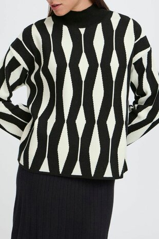 B-Young BYOTARI JACQUARD JUMPER - METEORITE - Black