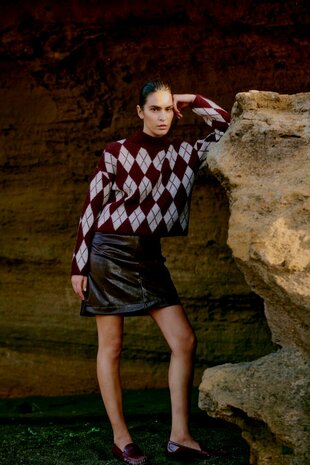 B-Young BYNAFTA ARGYLE JUMPER - PORT ROYALE
