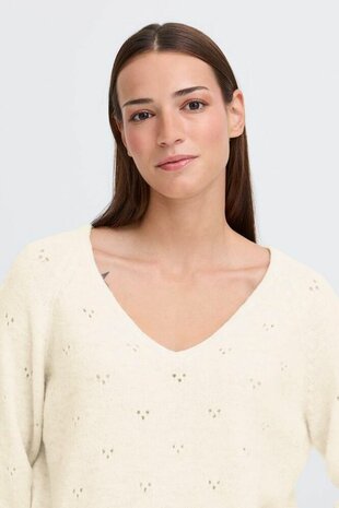 B-Young BYMONNA VNECK JUMPER - Birch Melange