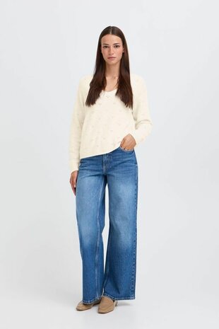 B-Young BYMONNA VNECK JUMPER - Birch Melange