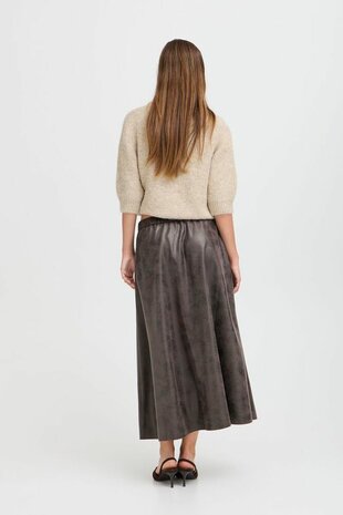 B-Young BYDIMION SKIRT - Brown Vegan Leather Mix