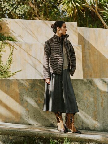 B-Young BYDIMION SKIRT - Brown Vegan Leather Mix
