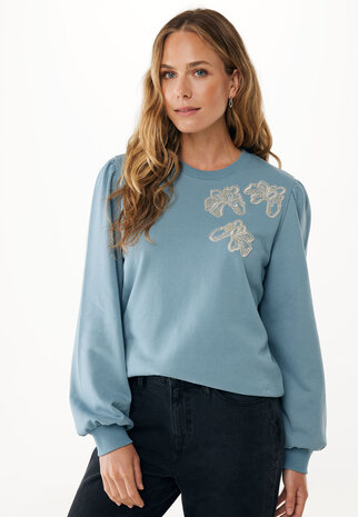 Mexx Flower sweater I Smoke Blue