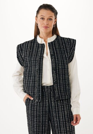 Mexx Sequins tweed waistcoat - Black