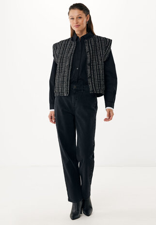 Mexx Sequins tweed waistcoat - Black