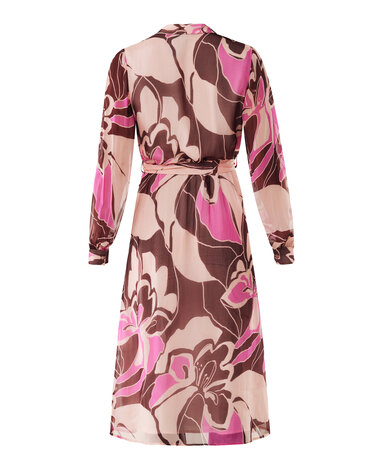 Mexx Jurk met print van roze en bruine tinten 