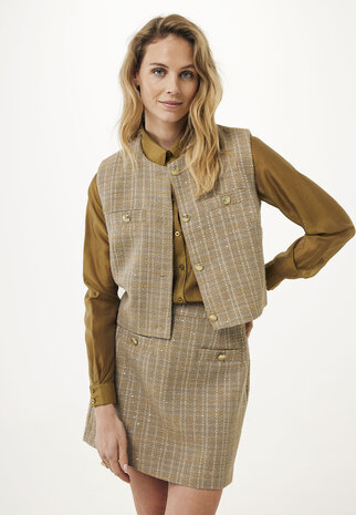 Mexx Gilet Sleeveless Tweed Taupe