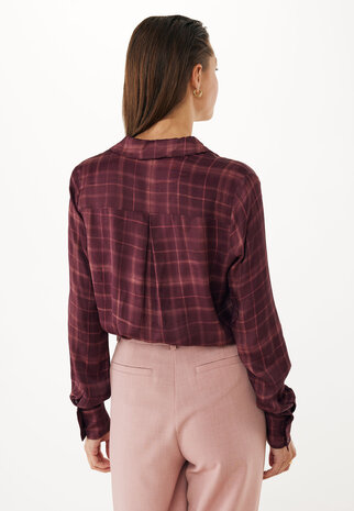 Mexx Satin printed check blouse
