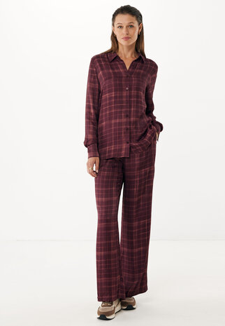 Mexx Satin printed check blouse