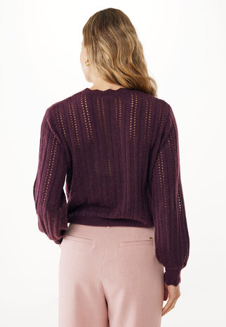 Mexx Ajour knitted cardigan I Dark Red