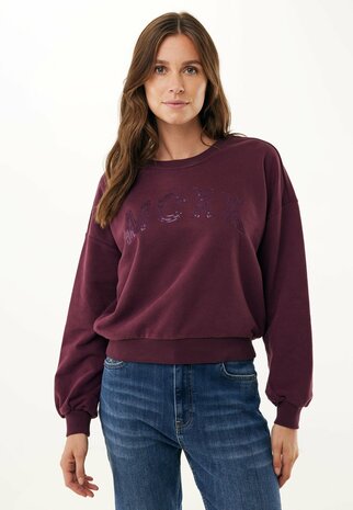 Mexx Sweater Oleander Relaxed Fit I Donkerrood