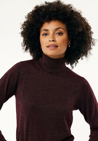 Mexx Feminine turtleneck sparkle I Dark Red