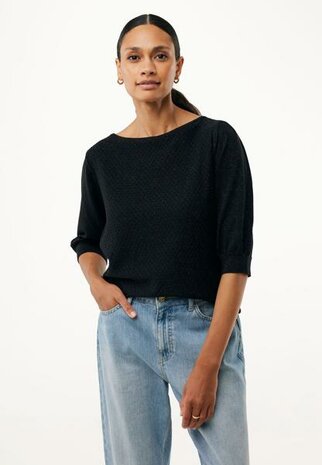 Mexx Fancy ajour sweater sparkle I Black