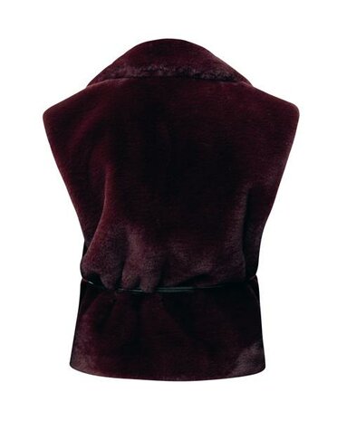Mexx Fur belted waistcoat I Dark Red