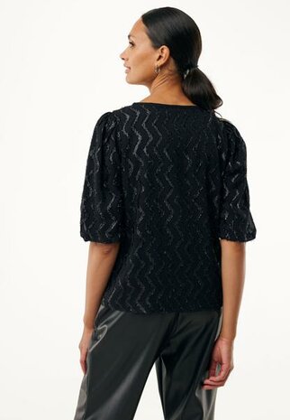 Mexx Glitter pattern organza blouse I Black