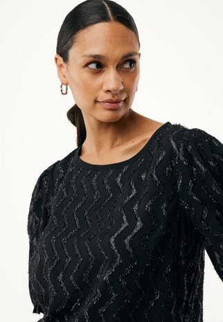 Mexx Glitter pattern organza blouse I Black