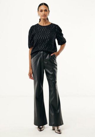 Mexx Glitter pattern organza blouse I Black