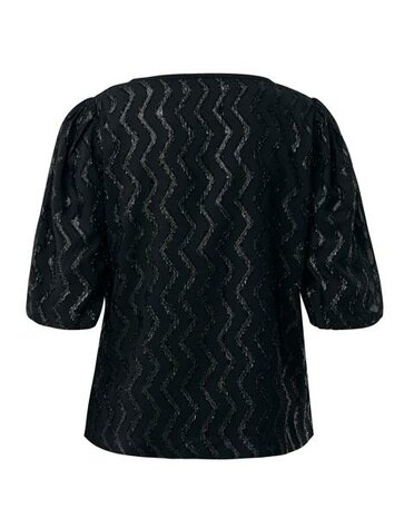 Mexx Glitter pattern organza blouse I Black