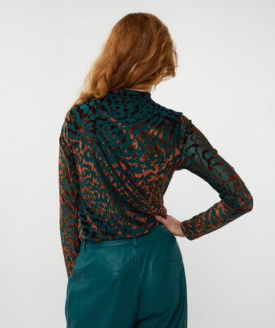 Esqualo Top mesh burnout - Teal