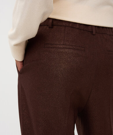 Esqualo Trousers shiny twill - Chocolate