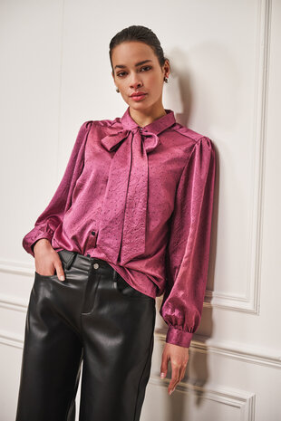 Esqualo Trousers wide leg PU -Black