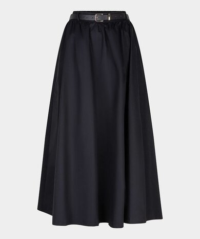 ESQUALO Skirt long poplin pockets poplin I Black