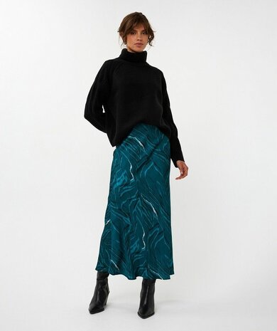 Esqualo Sweater raglan col cable sleeve I Black