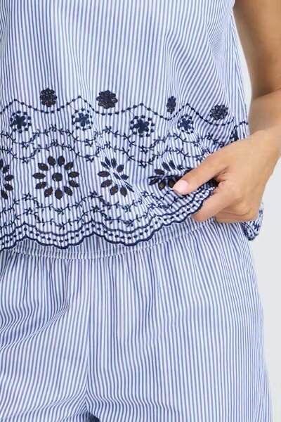 B-Young BYINZI TOP  I Embroidery Blue