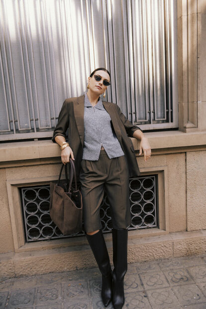 B-Young Bydanta Long Shorts | Sepia Melange