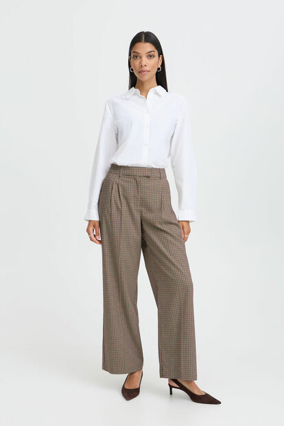B-Young Byestolo Pants | Sepia Check - Green