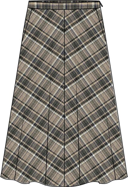 B-Young Byestolo Skirt | Sepia Check