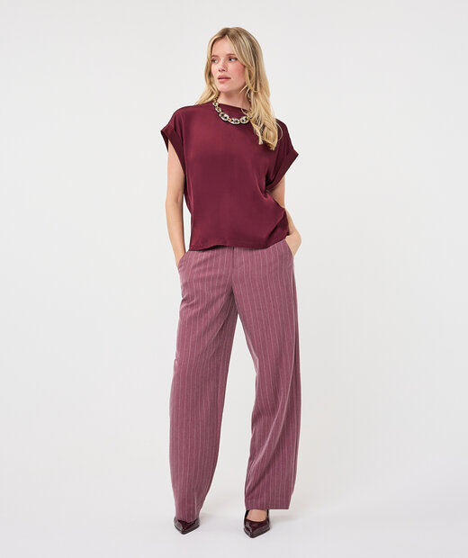 EsQualo T-shirt Roll Up Sleeve | Satin Look