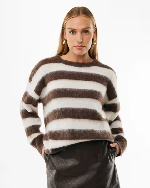 Mexx Striped Wool Sweater | Warm Brown